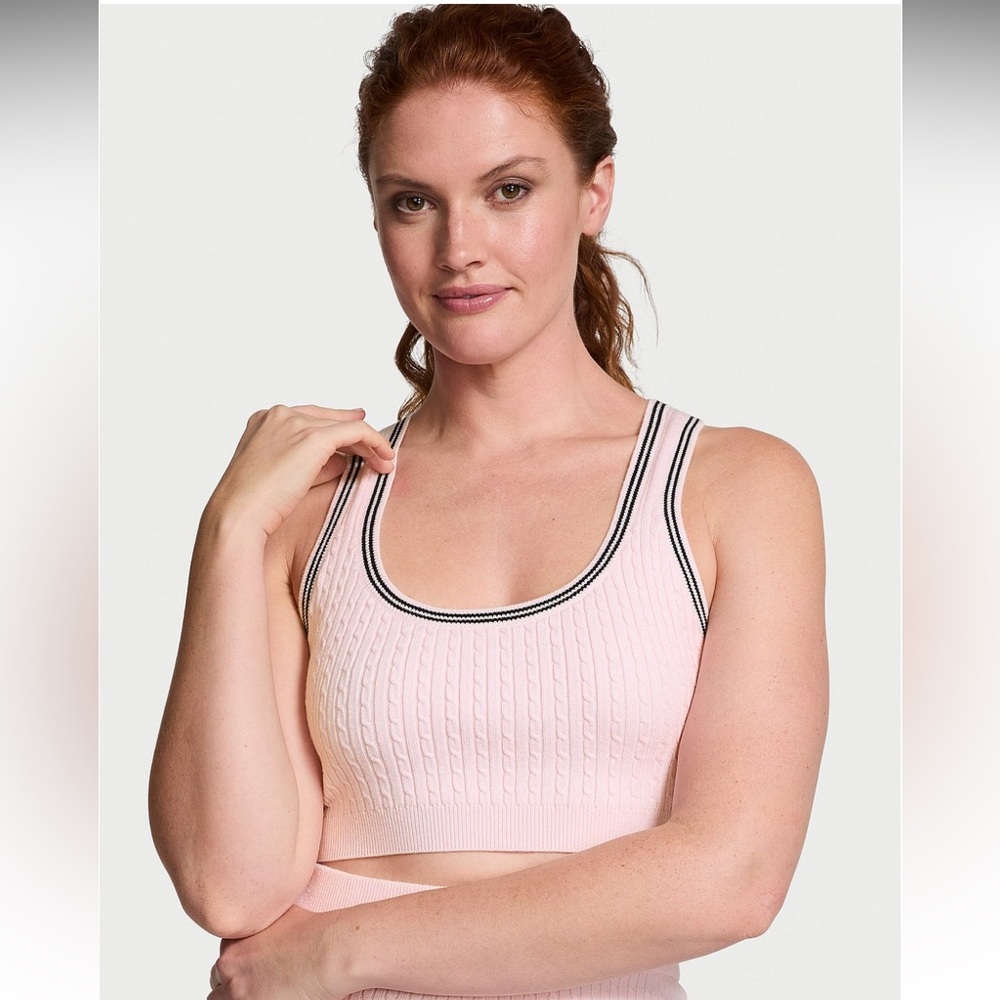 Victoria's Secret Light Pink Ribbed Sports Bra